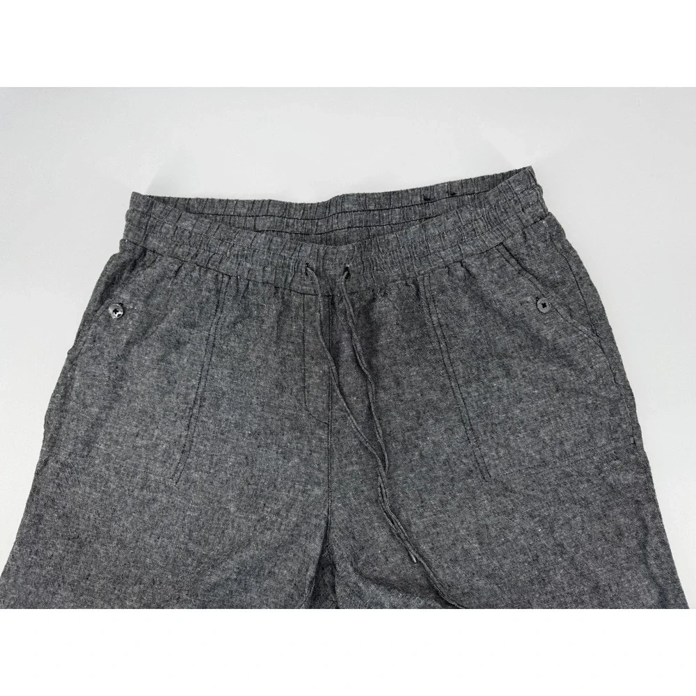 Jones New York Linen Blend Pants 1x‎ Signature Gray Women's Drawstring